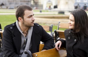 Young couple talking