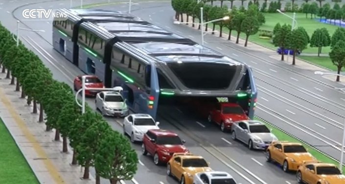 ລົດເມແບບພິເສດ Transit Elevated Bus – TEB-1 ຄັນທຳອິດຂອງໂລກ ຈາກປະເທດຈີນ