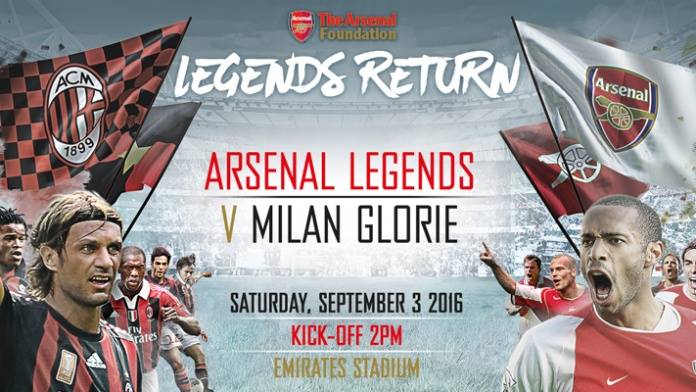 ກຽມເປີດເສິກນັດພິເສດຂອງຕຳນານລະຫວ່າງ Arsenal Legends V Milan Glorie