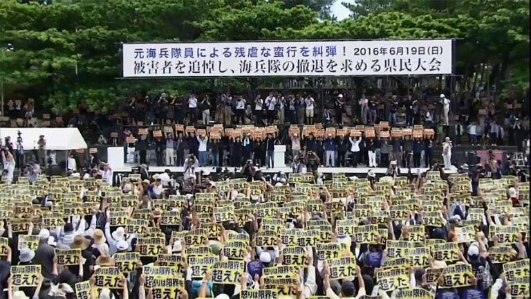ປະຊາຊົນໂອກິນາວາກວ່າ 70,000 ຄົນ ຮ່ວມຕົວກັນປະທ້ວງຕໍ່ຕ້ານ ຖານທັບສະຫະລັດອາເມລິກາ