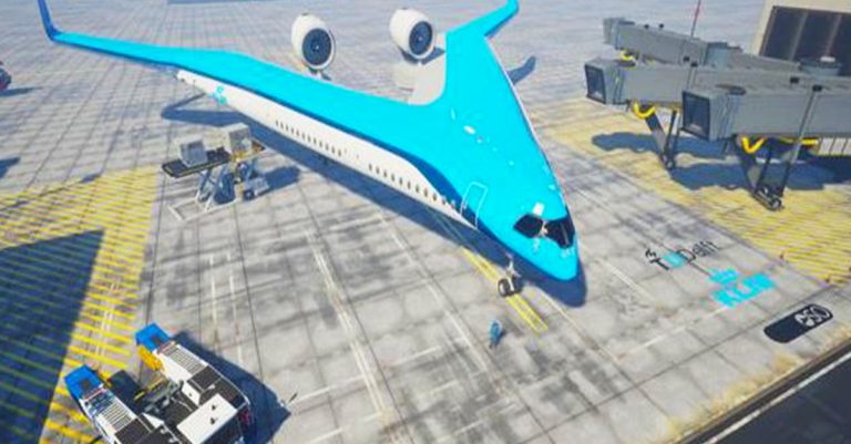 ເຮືອບິນຮູບແບບໃໝ່ໃນຊື່ Flying-V ປະຢັດພະລັງງານລົງ 20%