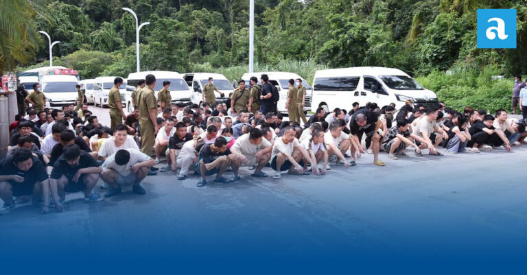 ສົ່ງ-ມອບຜູ້ຖືກຫາສະແກມເມີ 174 ຄົນໃຫ້ເຈົ້າໜ້າທີ່ຕຳຫຼວດຈີນ.